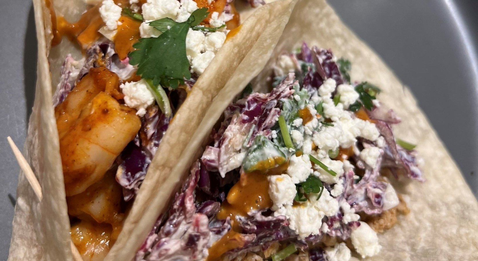 Must Have Chicken and Shrimp Zesty Slaw Tacos